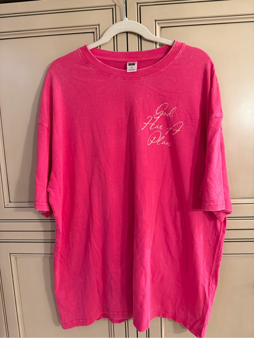 New Digiprint Religious God Has A Plan Acid Washed Pink Graphic Tee  Shirt Sz XL